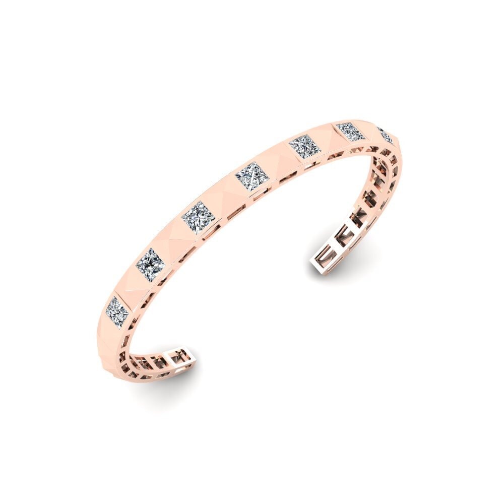 9K Rose Gold Zirconia Men's Bracelet Teuga
