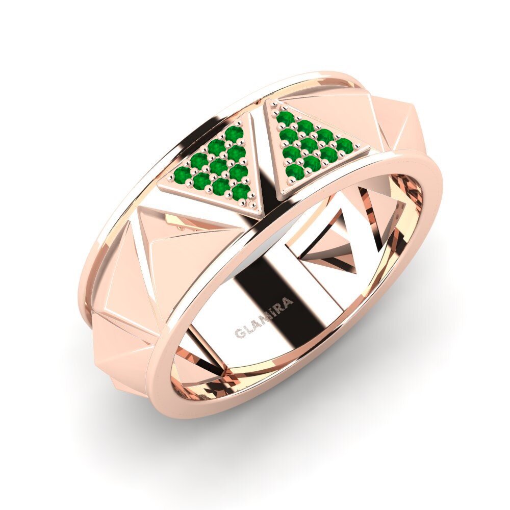 Rotgold 375 Smaragd Herrenring Tranchant