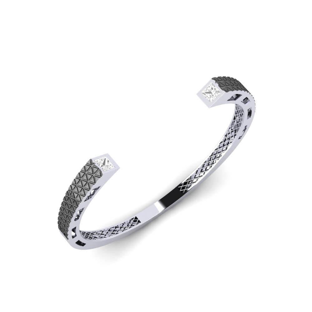 18ct White Gold White sapphire Men's Bracelet Tweedledum