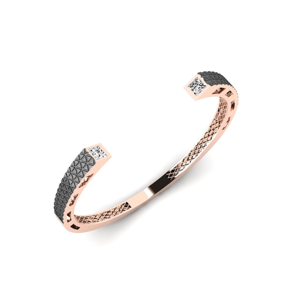 14K Rose Gold Moissanite Men's Bracelet Tweedledum