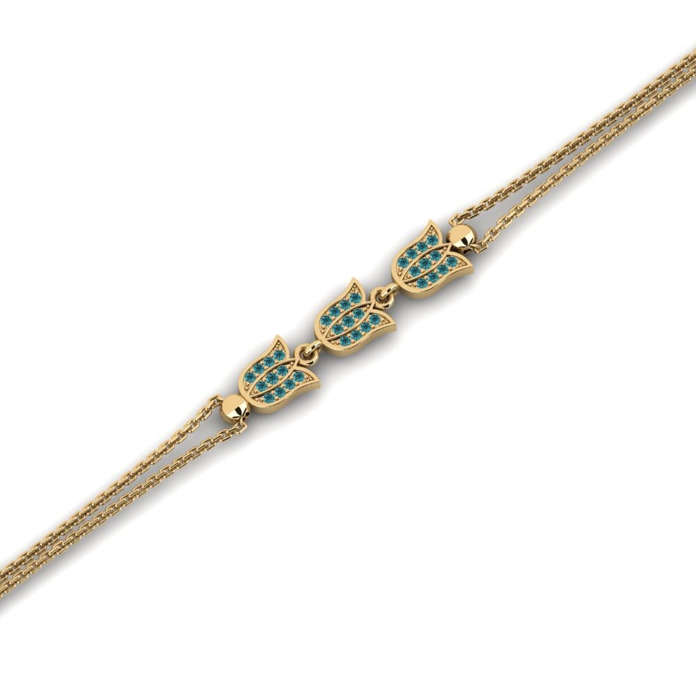 Diamant Bleu Bracelet pour femme Candas