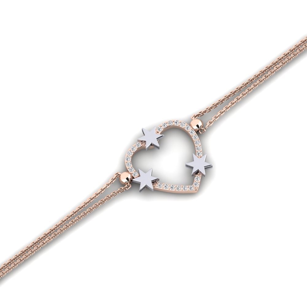 9ct Rose & White Gold Diamond Women's Bracelet Ceptiones