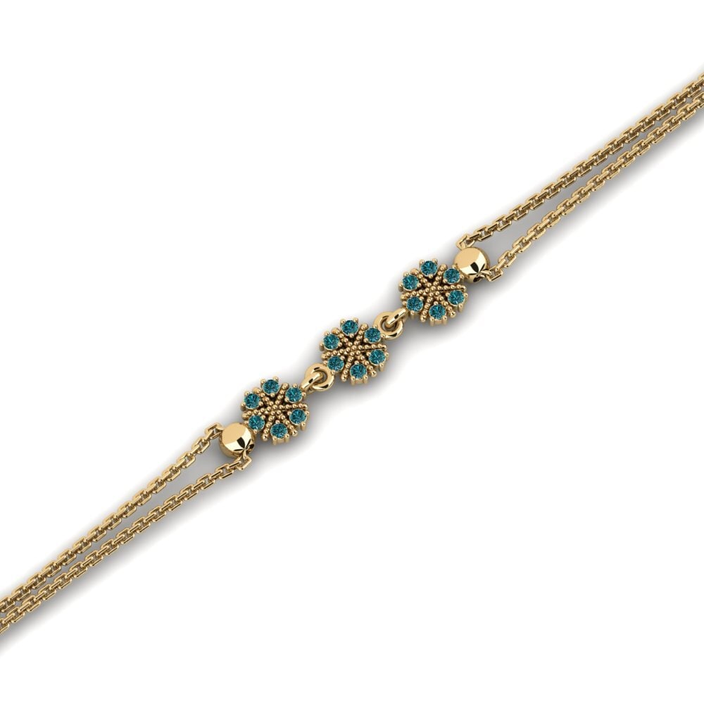 Diamant Bleu Bracelet pour femme Chiver