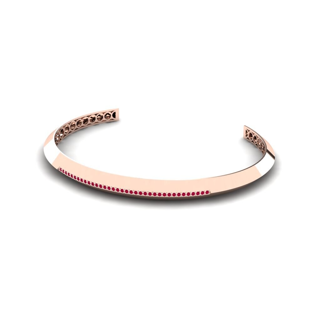 9K Rose Gold Ruby Men's Bracelet Cunningham