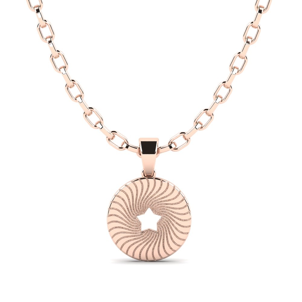 14k Oro Rosa Colgante para hombre Claudette