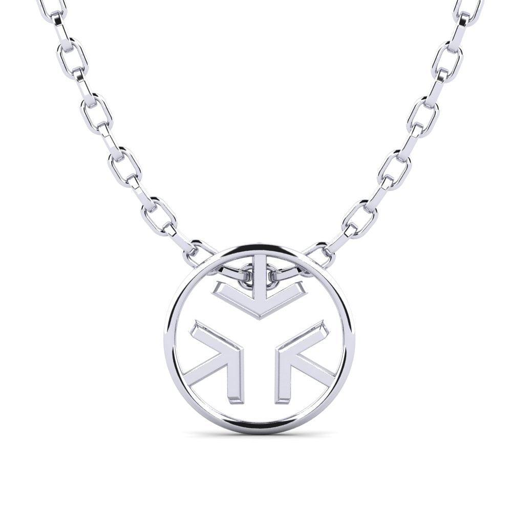 9ct White Gold Men's Pendant Growl