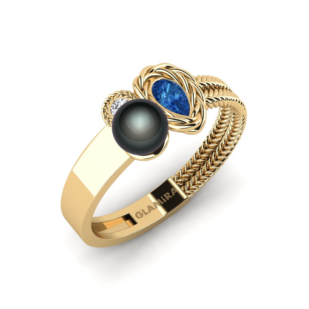Dark Blue Zirconia Ring Acwella