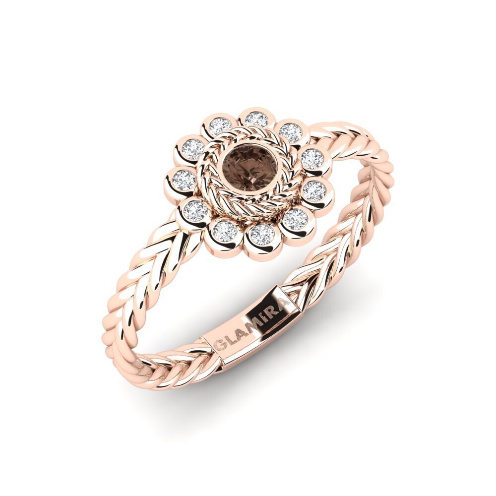 14ct Rose Gold Smoky Quartz Ring Airano