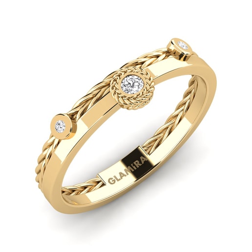 Ring Alcosta 585 Yellow Gold & White Sapphire