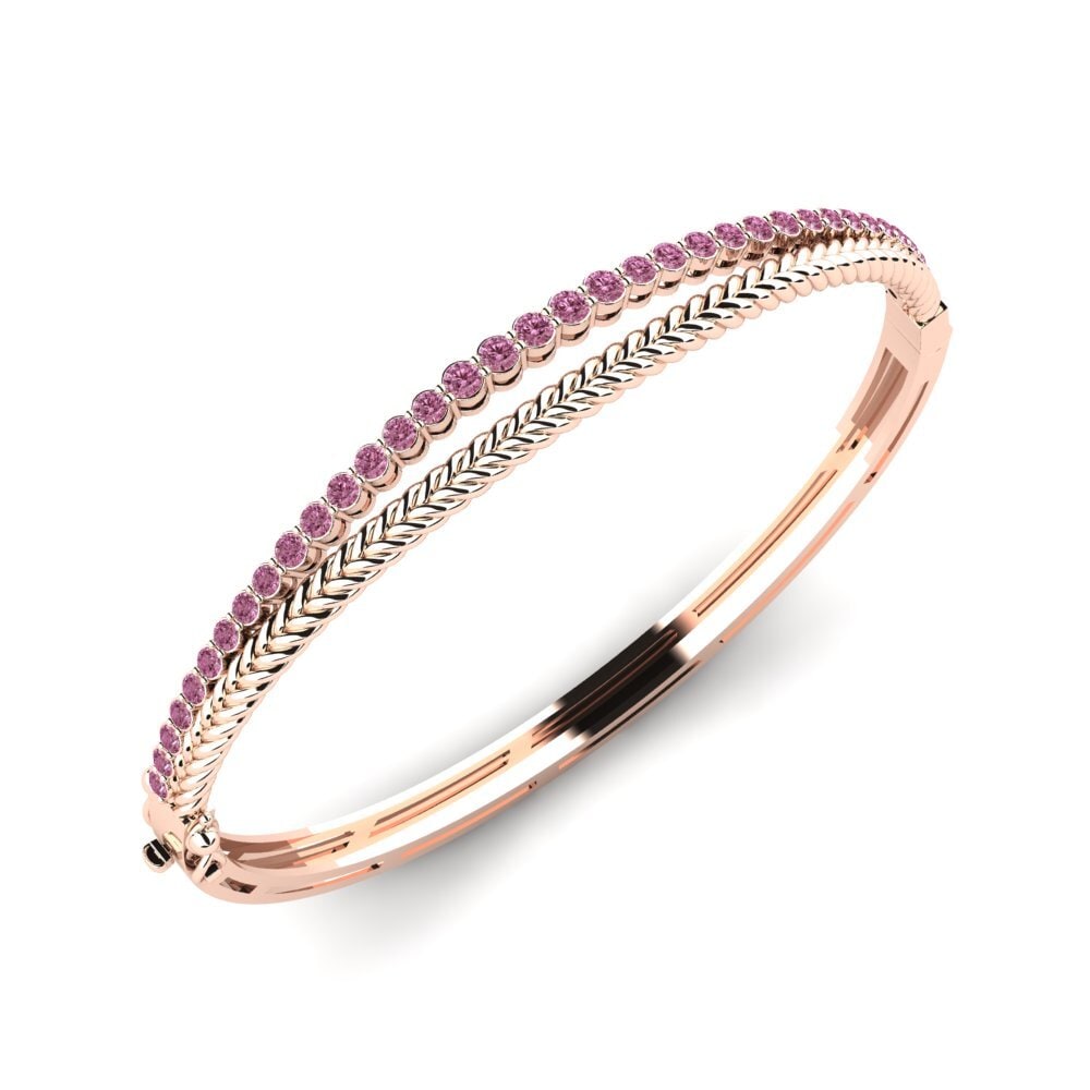 Or rose 14k Grenat de Rhodolite Bracelet jonc femme Alreda