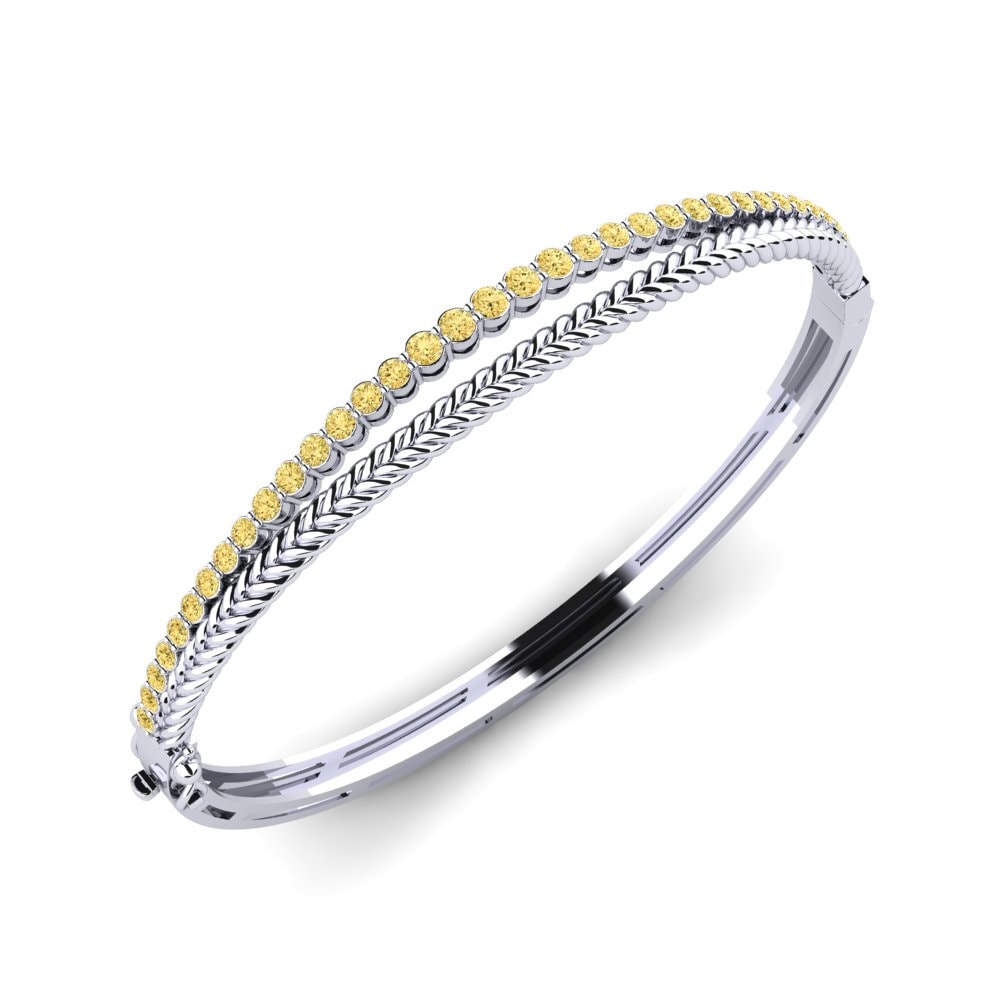 Weiß-Silber Gelber Diamant Damen armreif Alreda