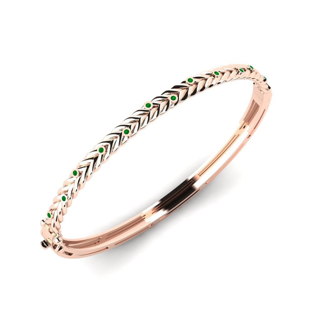 Or rose 14k Émeraude Bracelet jonc femme Andersa