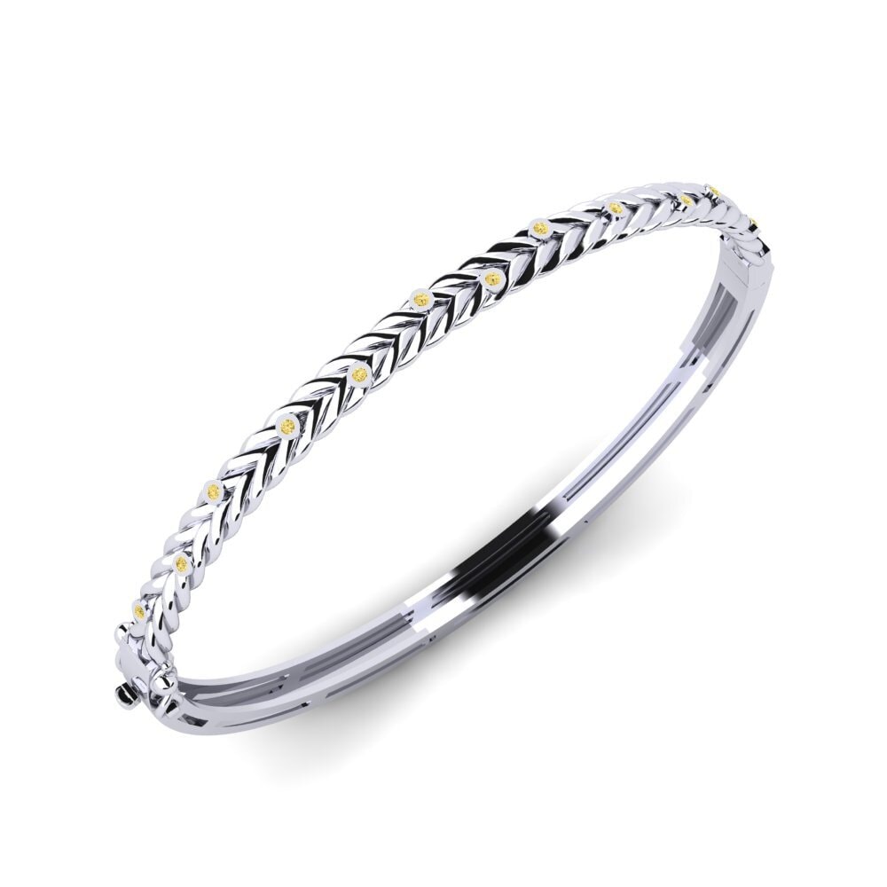Weiß-Silber Gelber Diamant Damen armreif Andersa