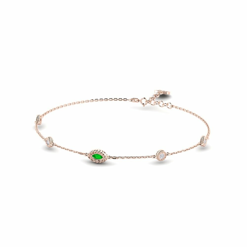 Station Emerald 14k Rose Gold Bracelets