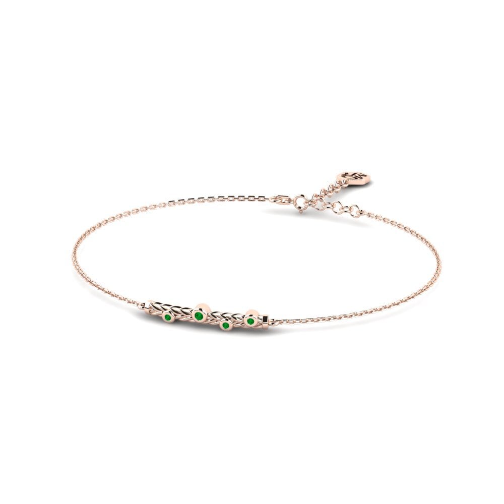 Or rose 14k Émeraude Bracelet pour femme Arvora