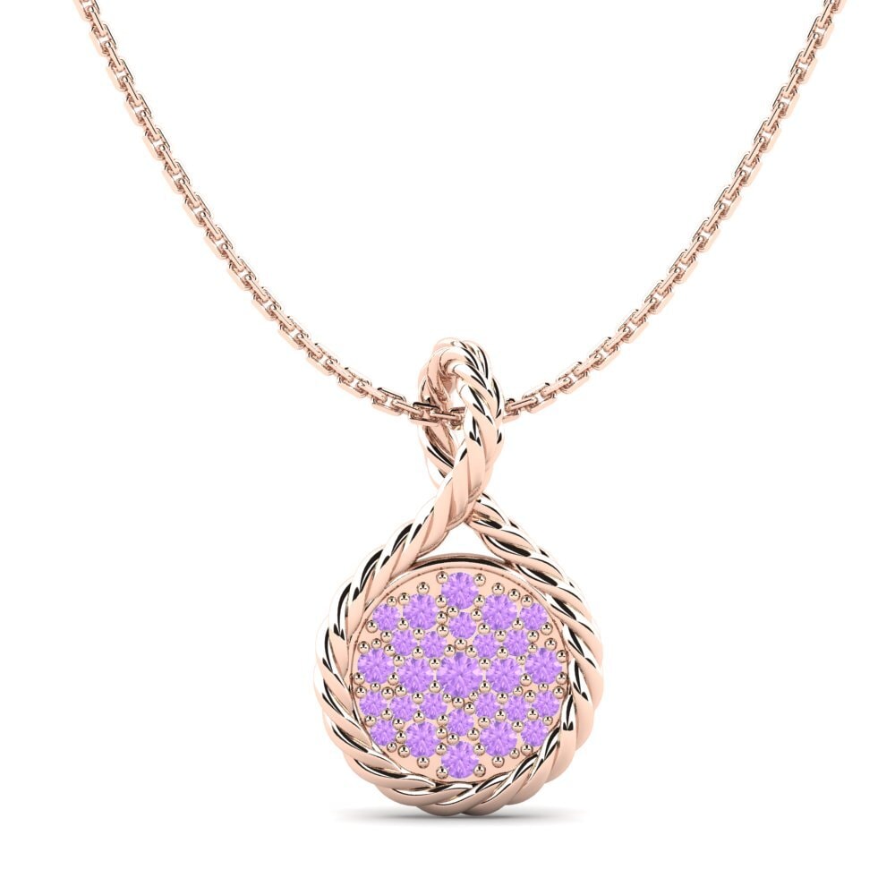 9ct Rose Gold Amethyst Women's Pendant Assert