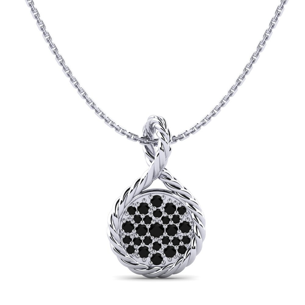 White Silver Black Diamond Women's Pendant Assert