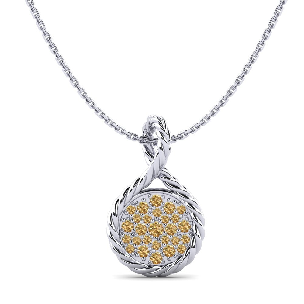 950 Platinum Brown Diamond Women's Pendant Assert