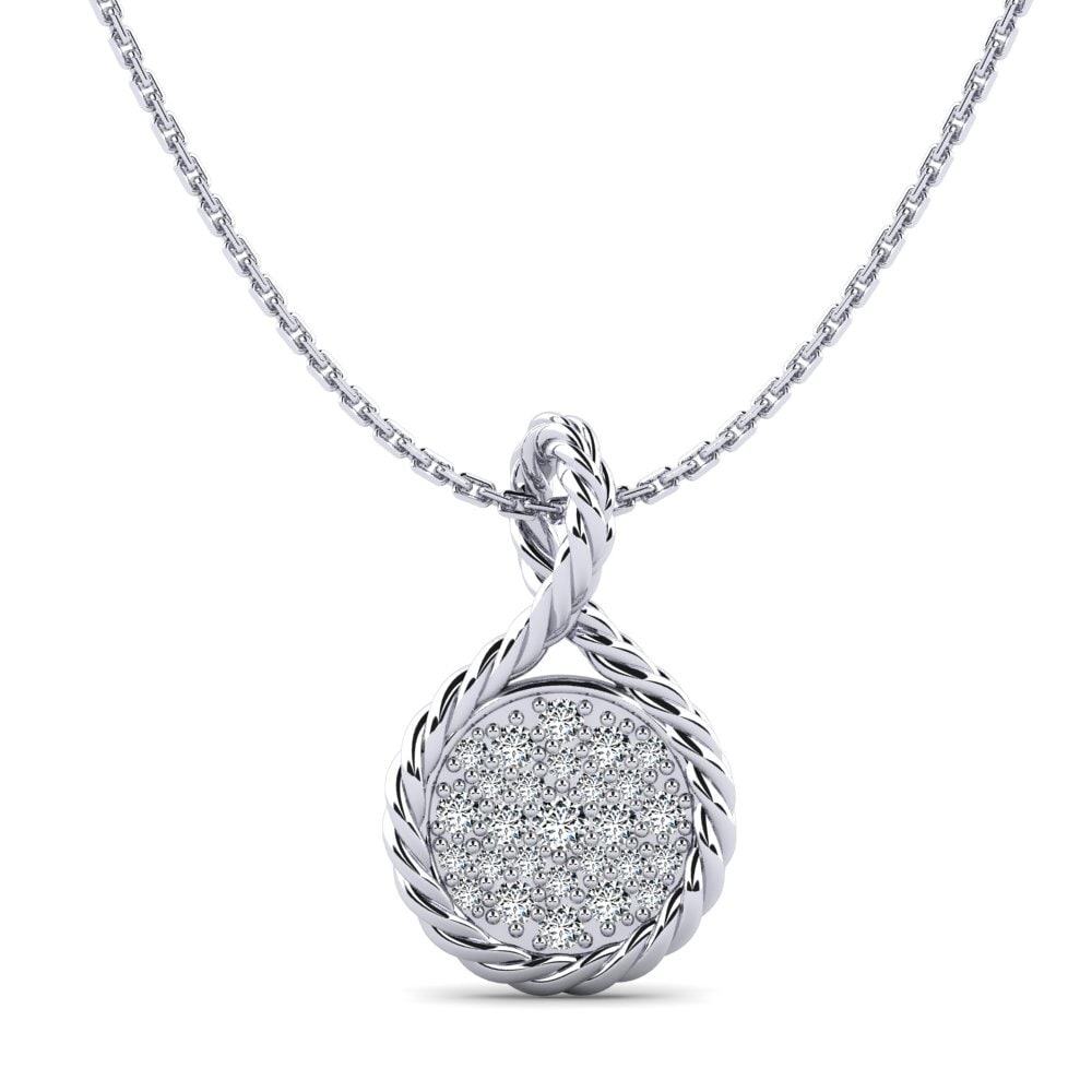 9ct White Gold Zirconia Women's Pendant Assert