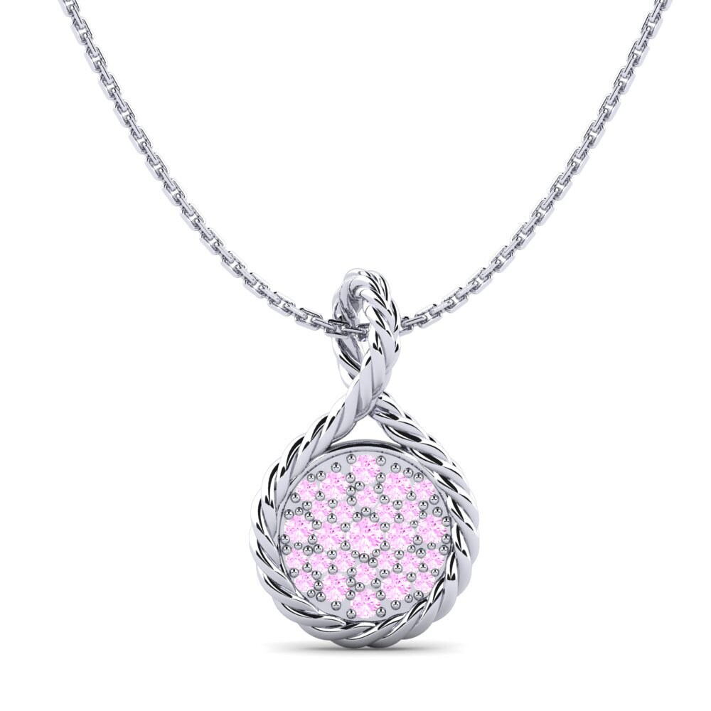 950 Platinum Pink Sapphire Women's Pendant Assert