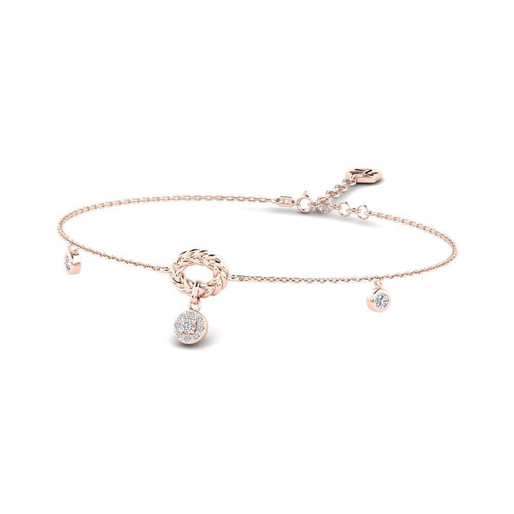Or rose 14k Diamant Bracelet pour femme Bernilai