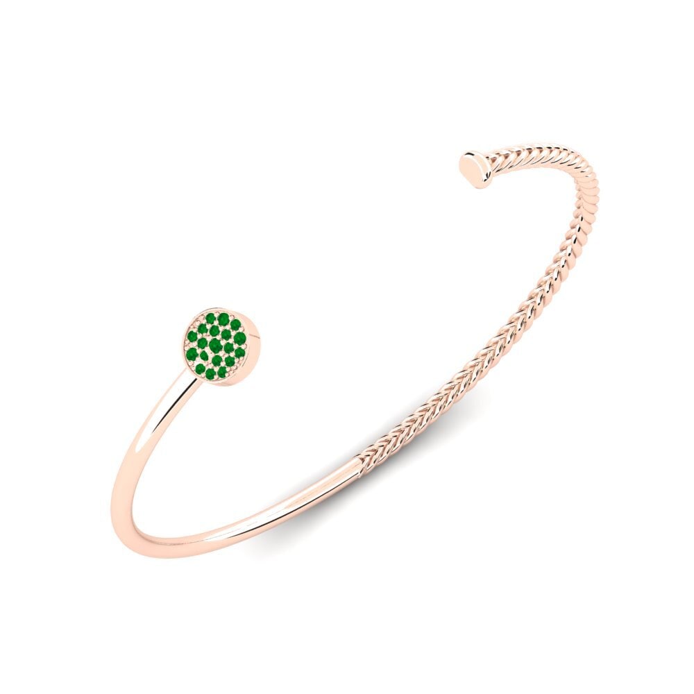 Or rose 14k Émeraude Bracelet pour femme Bighero