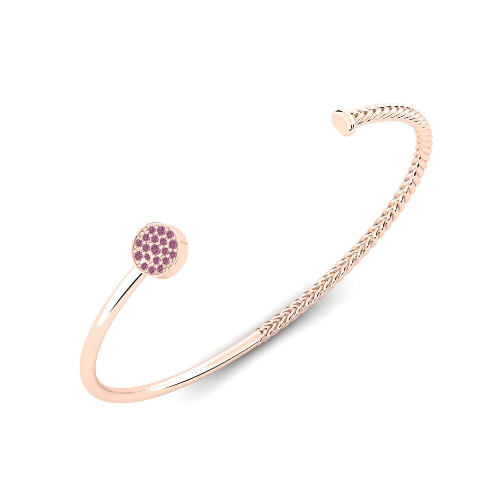 Or rose 14k Grenat de Rhodolite Bracelet pour femme Bighero