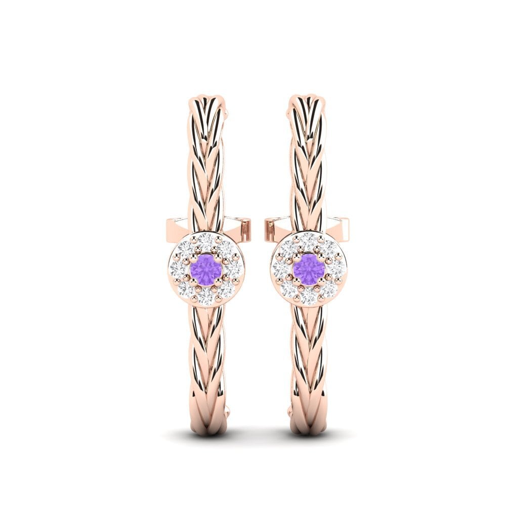 Suspender Amethyst 18ct Rose Gold Earrings