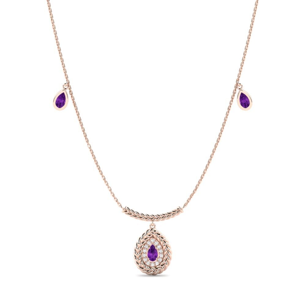 9ct Rose Gold Amethyst Women's Necklace Bohlokoa