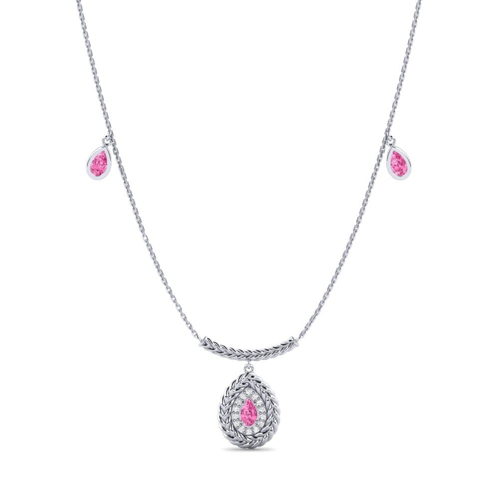 950 Platinum Pink Sapphire Women's Necklace Bohlokoa