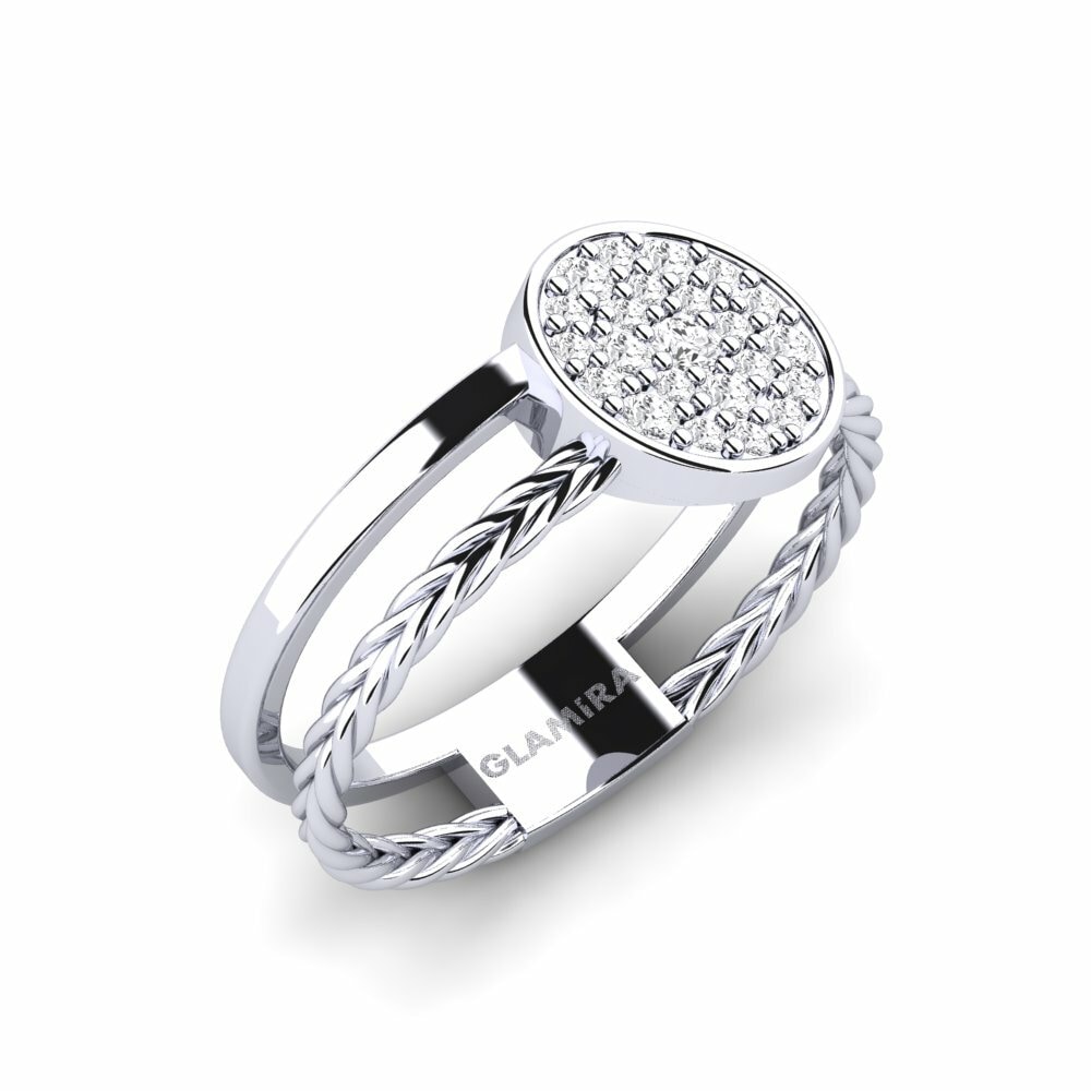 Saphir Blanc Bague Convolution