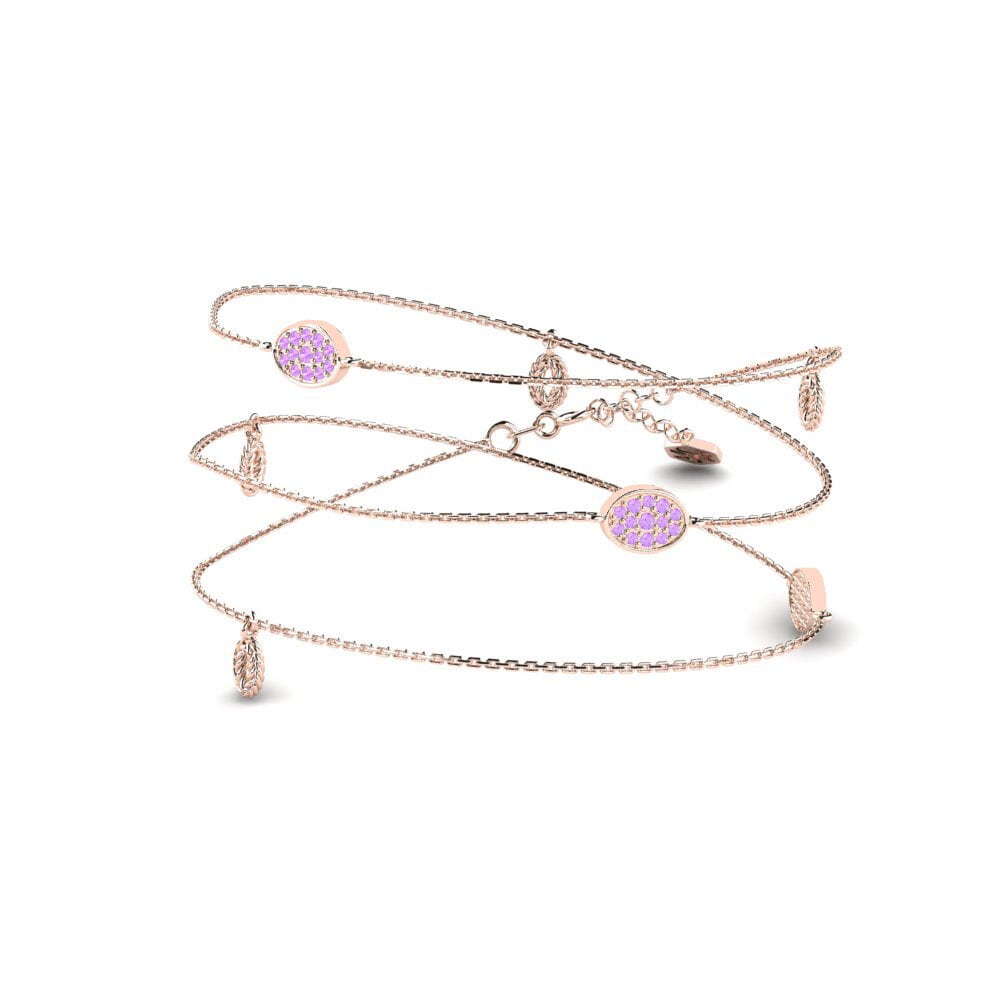 9ct Rose Gold Amethyst Women's Necklace Darth