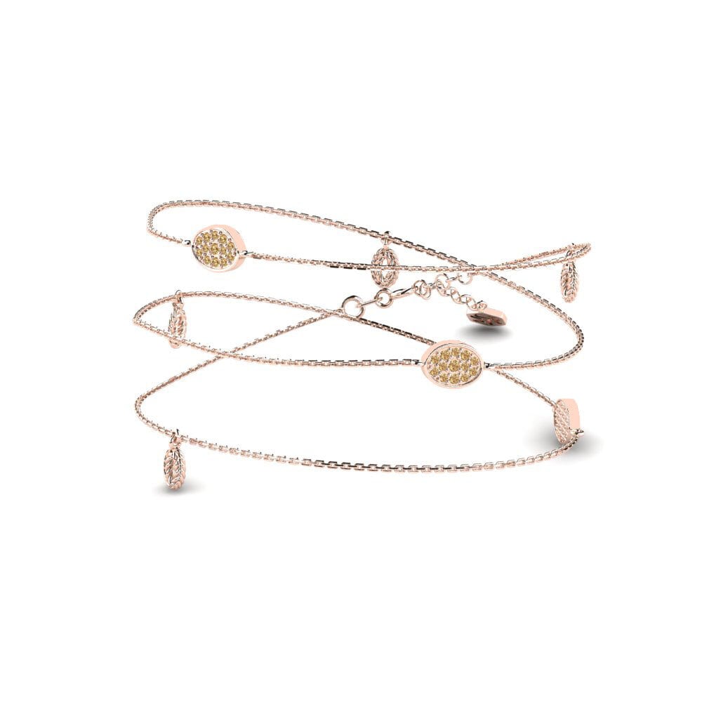 9ct Rose Gold Brown Diamond Women's Necklace Darth