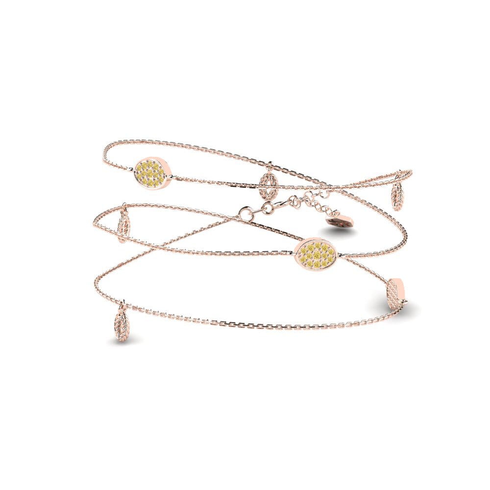 9ct Rose Gold Yellow Diamond Women's Necklace Darth