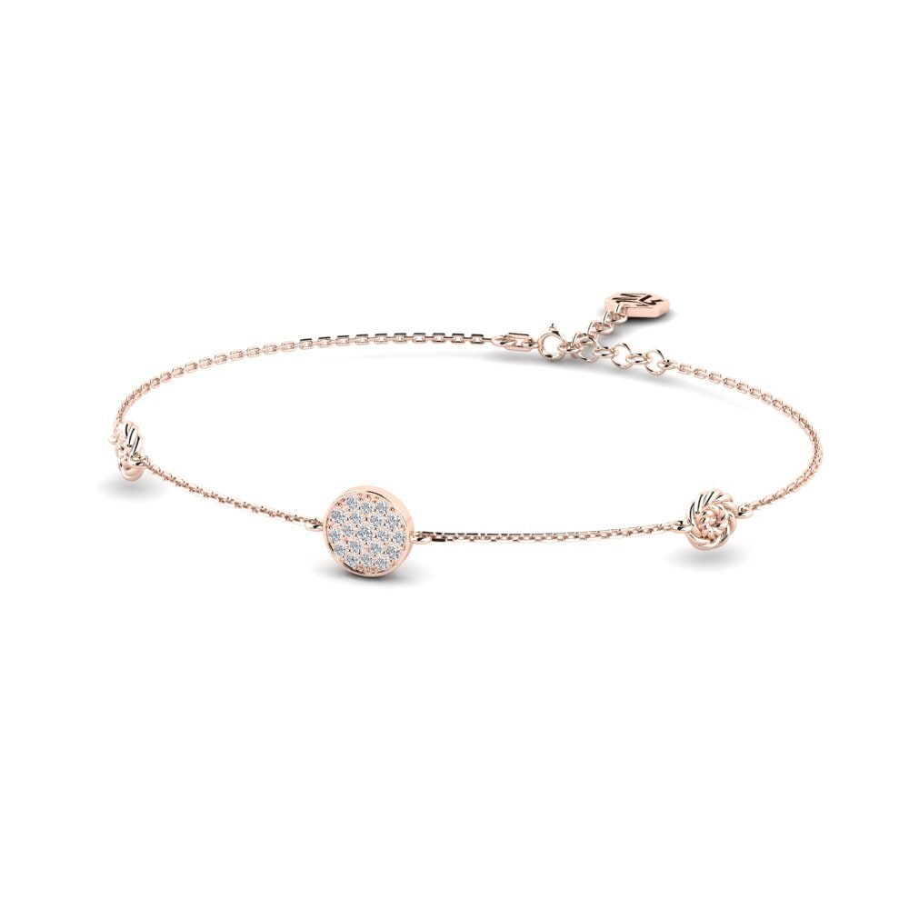 Or rose 14k Diamant Bracelet pour femme Discretion