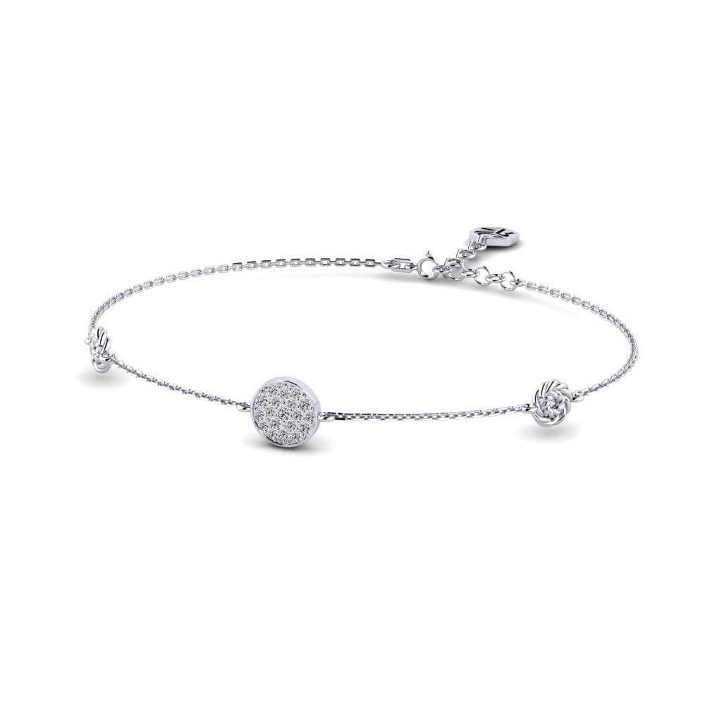 Palladium 950 Zircone Bracelet pour femme Discretion