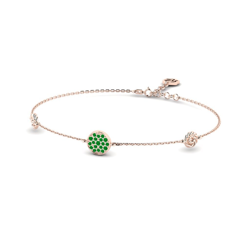 Or rose 14k Émeraude Bracelet pour femme Discretion