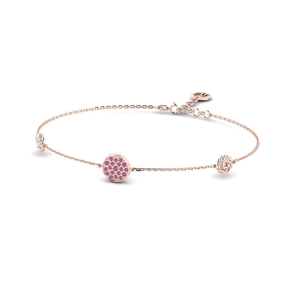 Or rose 14k Grenat de Rhodolite Bracelet pour femme Discretion