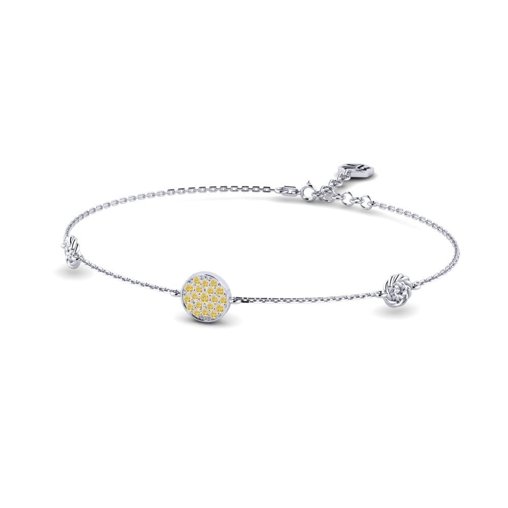 Weiß-Silber Gelber Diamant Damen armband Discretion