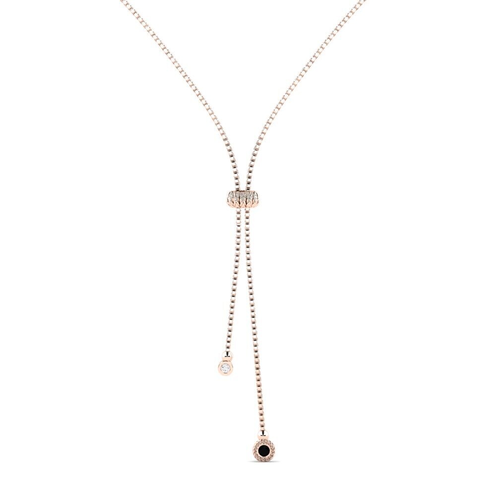 9ct Rose Gold Black Onyx Women's Necklace Diyre