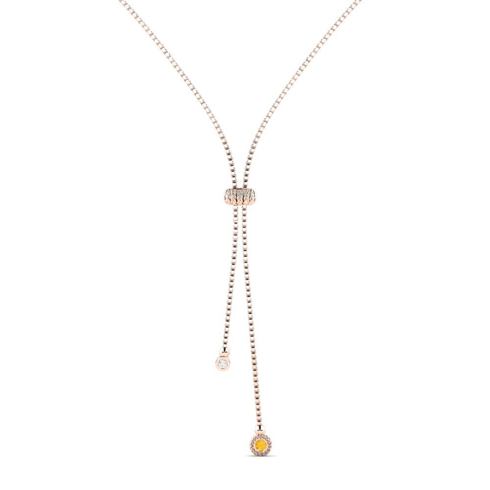 9ct Rose Gold Citrine Women's Necklace Diyre