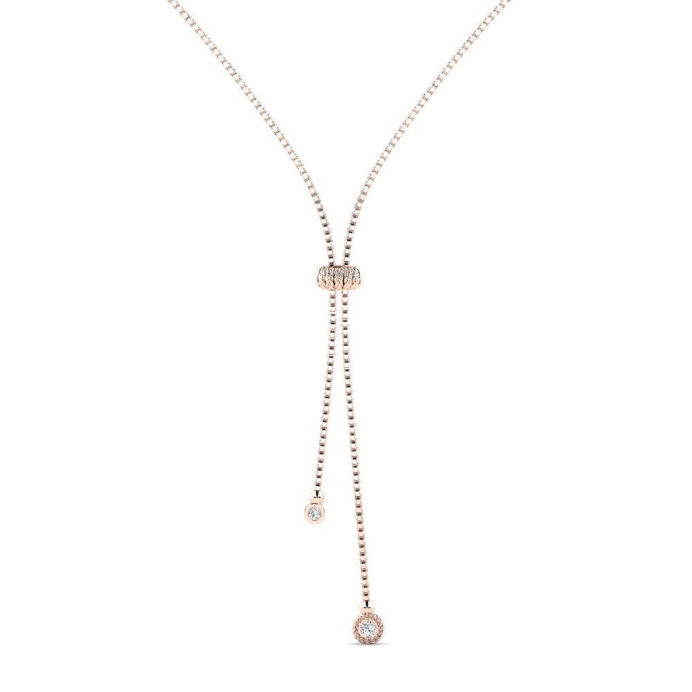 9ct Rose Gold Diamond Women's Necklace Diyre