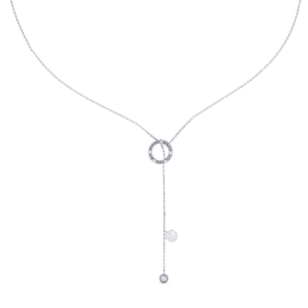 9ct White Gold Zirconia Women's Necklace Dogmar