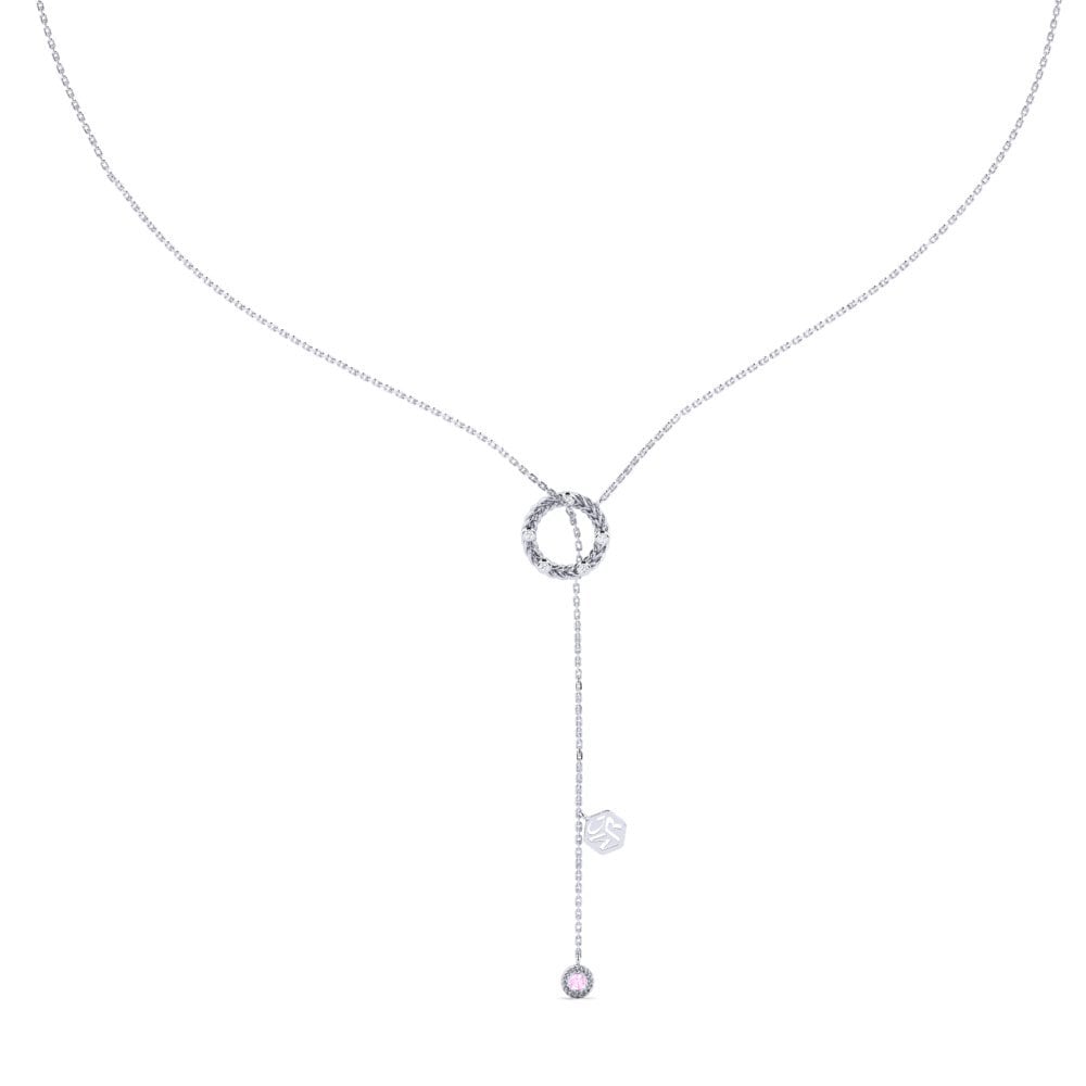 950 Platinum Pink Sapphire Women's Necklace Dogmar