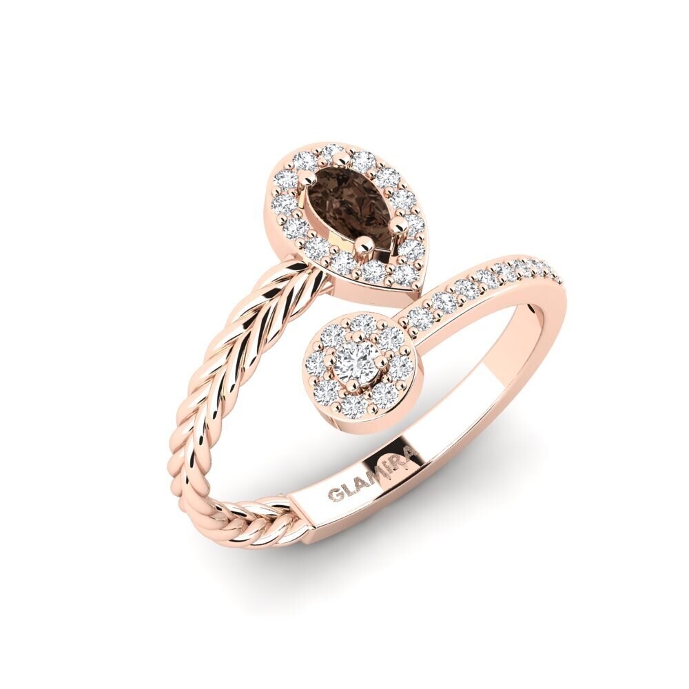 14ct Rose Gold Smoky Quartz Ring Duille