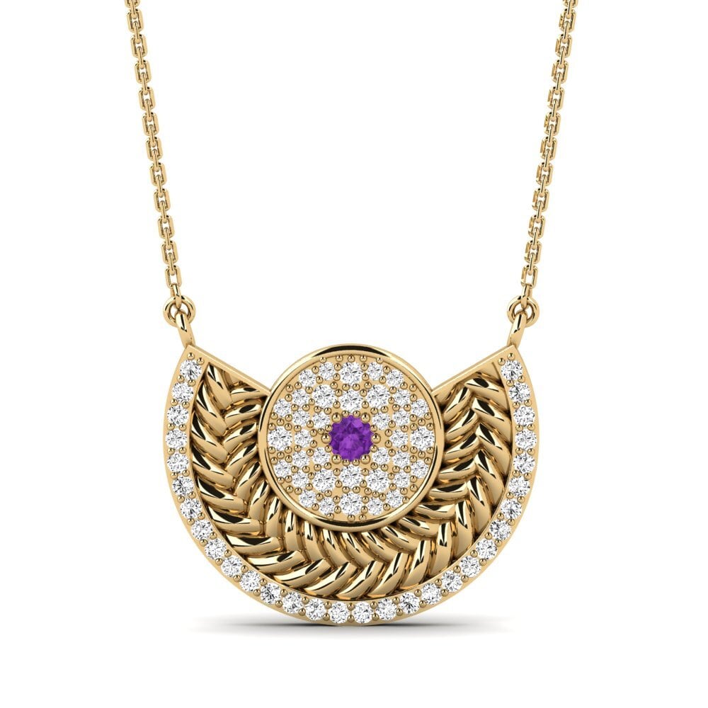 Amethyst Women's Necklace Enlace