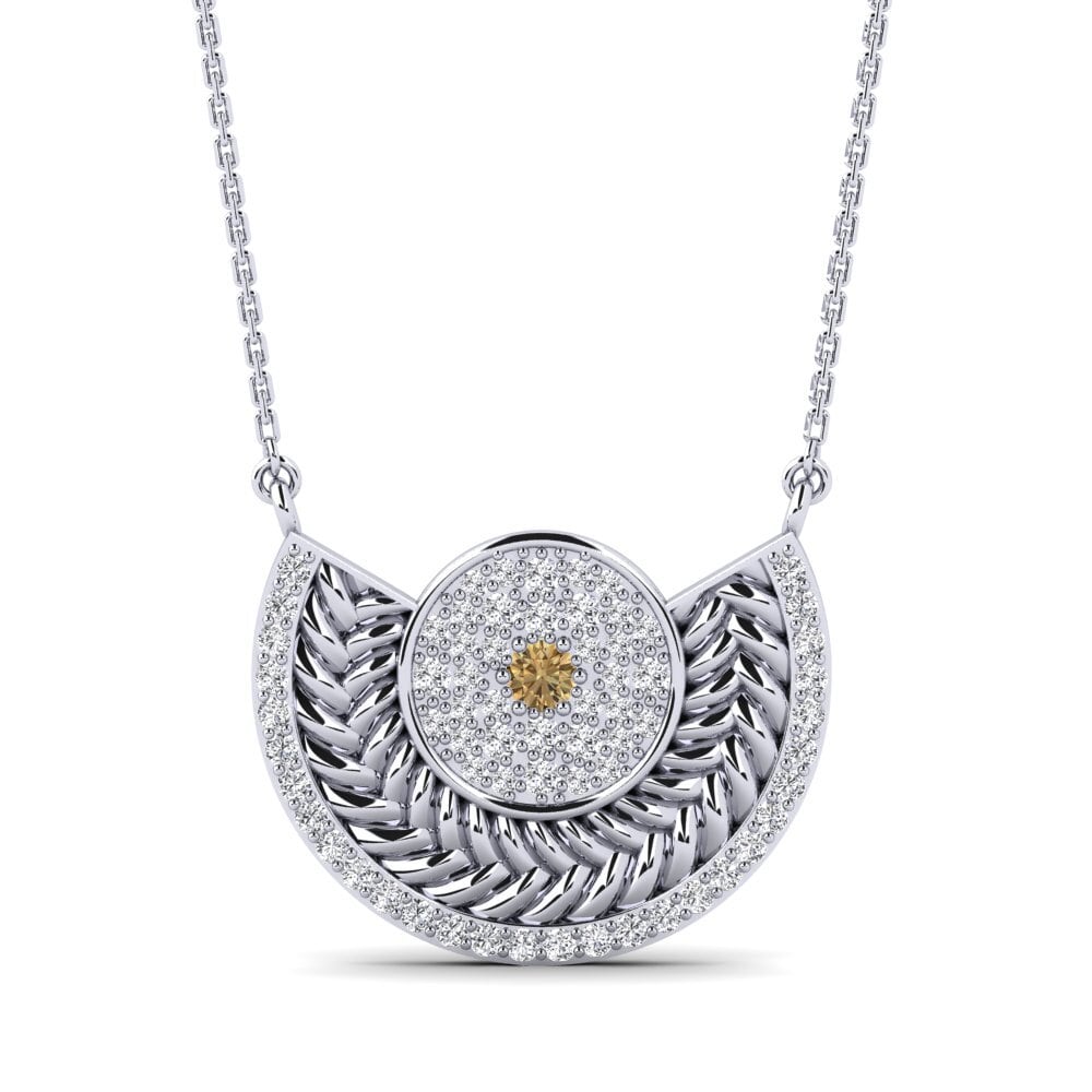 950 Platinum Brown Diamond Women's Necklace Enlace