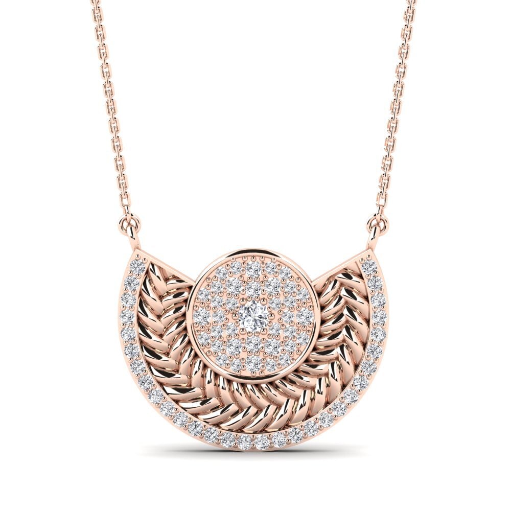9ct Rose Gold Diamond Women's Necklace Enlace