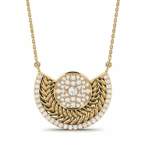 Necklace Enlace 585 Yellow Gold & White Sapphire