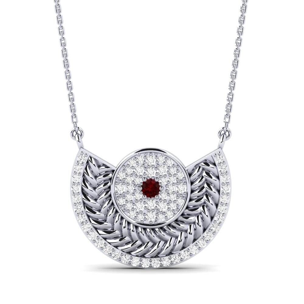 950 Platinum Garnet Women's Necklace Enlace